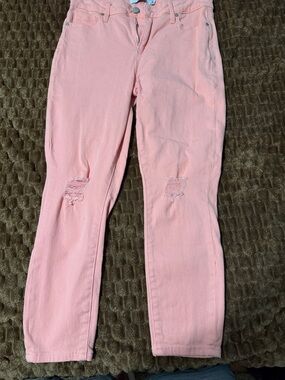 Just Fab Coral distressed Skinny Jeans